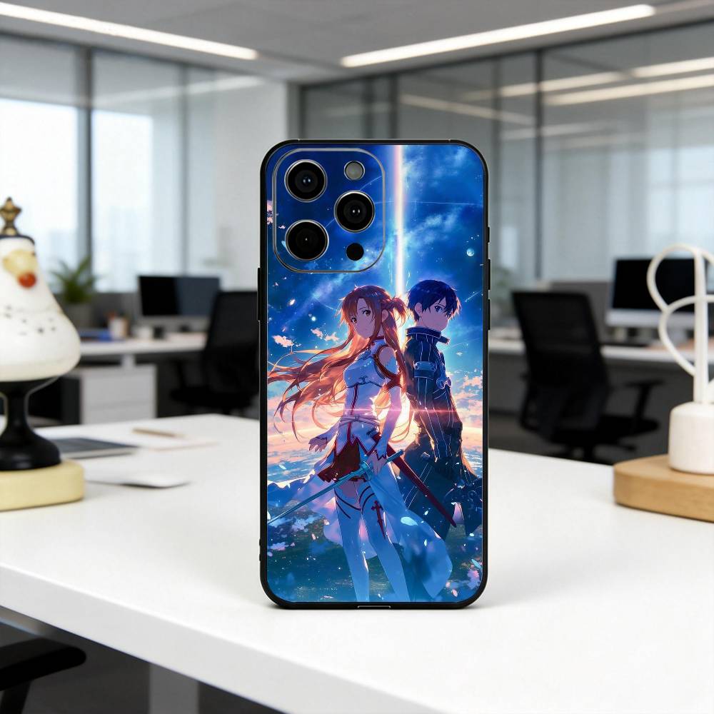 S-Sword Art O-Online-sao ANIME Phone Case For iPhone 17, 16,15,14,13,12,11 Plus,Pro Max, Others Soft Black Cover