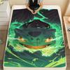Pokemon Rocket Turtle Print Flannel Blanket,High Quality Comfortable for All Seasons,Home Decor,Warmth and Comfort,Perfect for Christmas Gifts