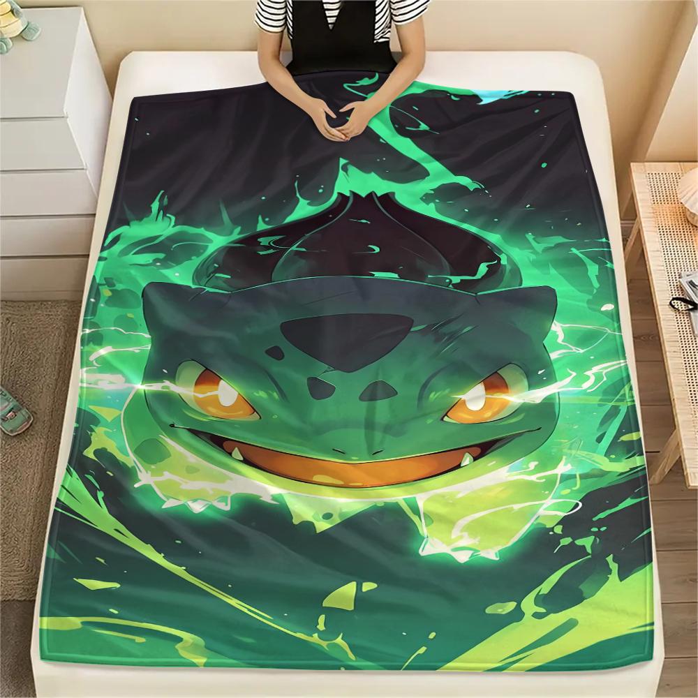 Pokemon Rocket Turtle Print Flannel Blanket,High Quality Comfortable for All Seasons,Home Decor,Warmth and Comfort,Perfect for Christmas Gifts