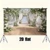 2D Garden Balcony Backdrop White Floral Bridal Shower Photography Background