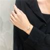 DIEYURO 316L Stainless Steel Golden Elegant Faux Pearl Accents Chic Pullable Bracelet Lady Classic Non-fading Hand Chain Jewelry