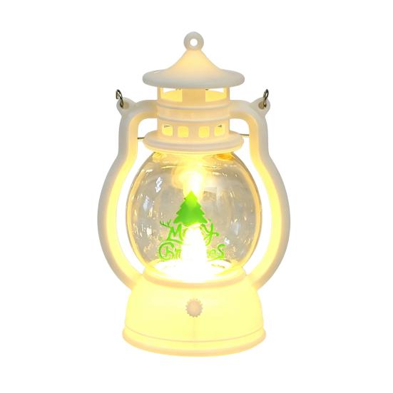 Vintage Style Pony Lantern Christmas Night Light, Retro Santa/Snowman/Tree Handheld Oil Lamp with Festive Party Decoration Warm LED, Cute Holiday