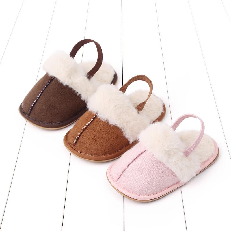 Winter and Autumn Baby Girl Boy Cotton Mop TPR Sole Anti Slip Solid Three Colors Warm Newborn Toddler Shoes First Walkers BC2345