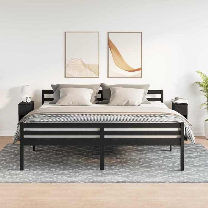 VidaXL Bedside Tables with Drawer 2 Pcs Black Oak 20x36x60 Cm, Side Table, Bedside Cabinet, Side Table for the 858698