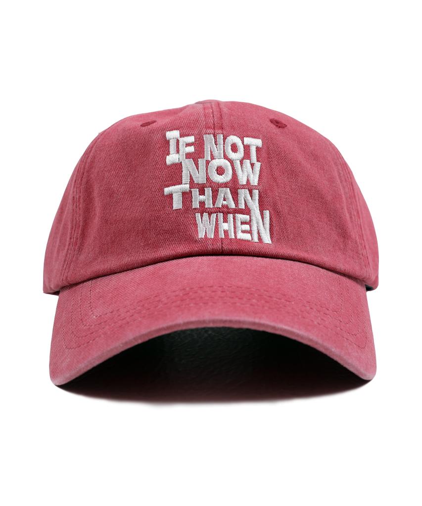 WHEN YOU MOVE Pigment Slogan Ball Cap Red