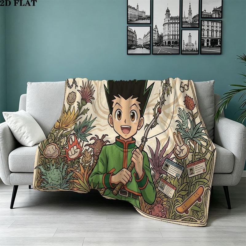 1pz Coperta in Flanella con Fantasia Hunter X Hunter Adatta a Tutte le Stagioni per Arredamento Casa Calore e Comfort Regali Regalo Festivo