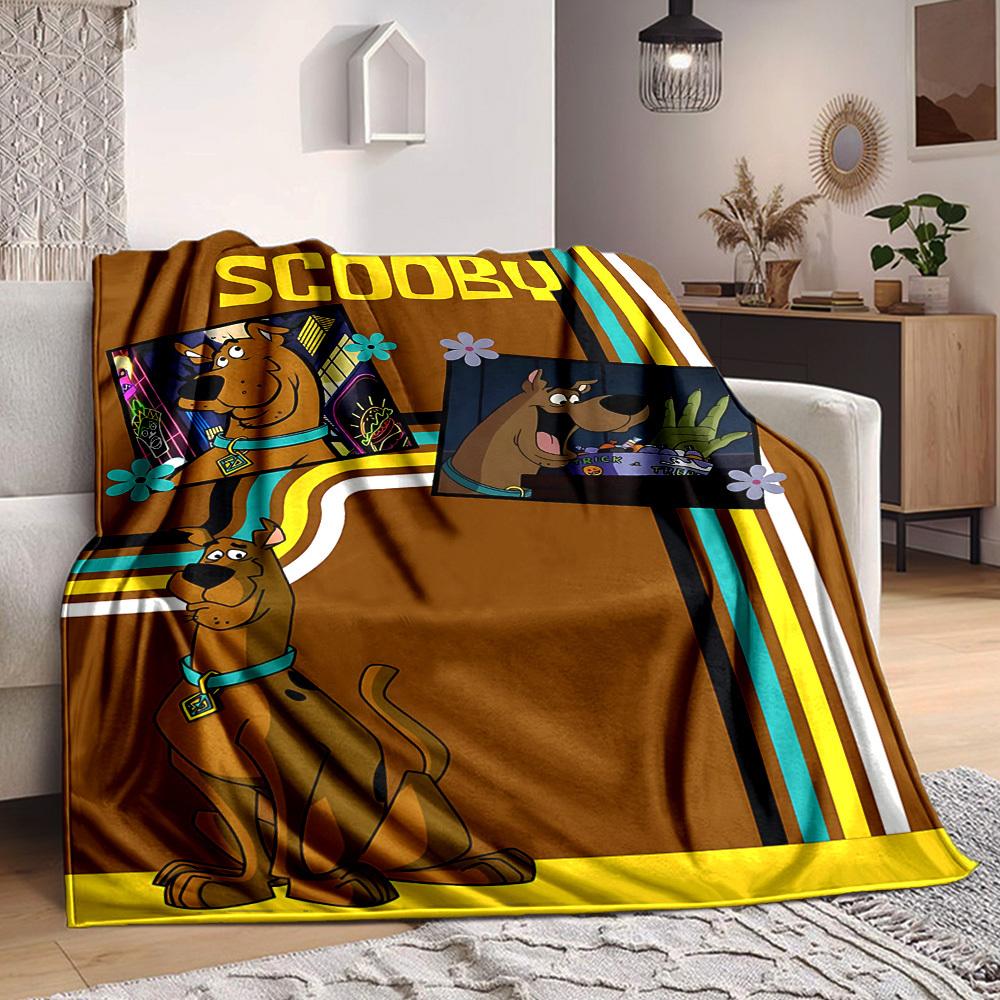 1pz Plaid in Flanella Scooby-Doo Mystery - Leggero Morbido Caldo Coperta per Tutte le Stagioni per Divano, Letto, Viaggio, Campeggio L1029089