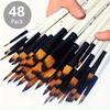 48Pcs Multipurpose Wooden Painting Brush Nylon Bristles Art Brush For Oil Acrylic Watercolor Gouache Painting Sketching