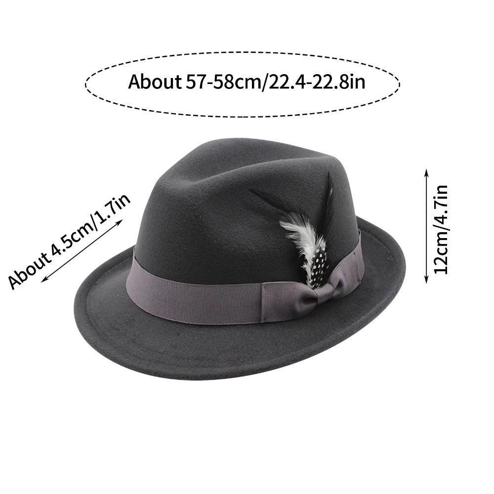 Soft Fedora Hat Solid Color Cashmere Felt Hat Ethnic Style Jazz Hat