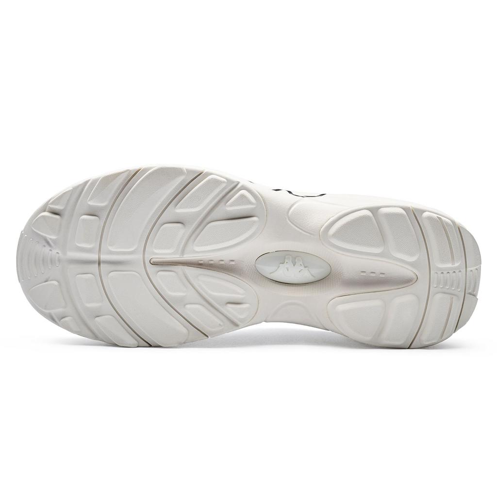 Kappa Thick Sole Height Increasing Retro Print Casual Comfortable Non-Slip Wear-Resistant Low-Top Dad Shoes Unisex Sneaker White Black K0EX5MC20CJ-012