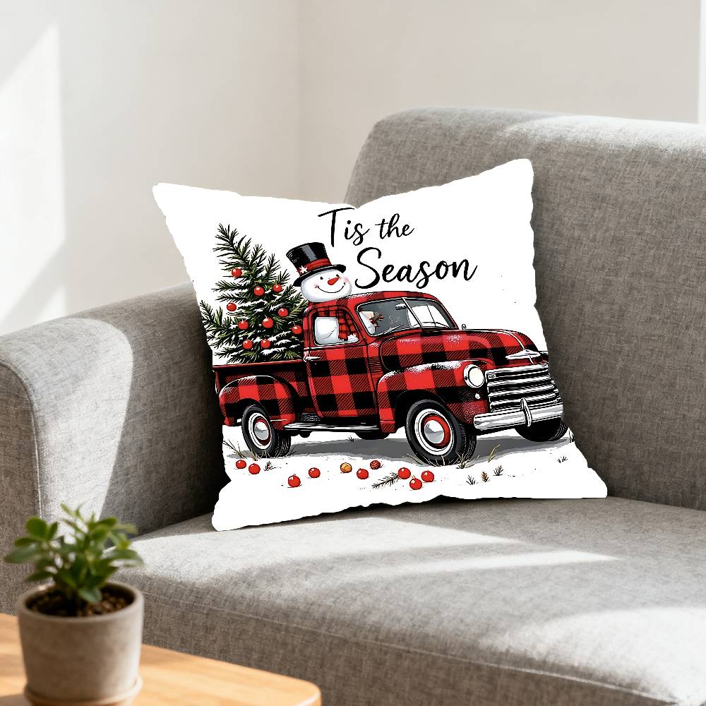 2026 Christmas Pillow Case Throw Pillow Cover Nordic Vintage Style Cushion Covers Home Living Room Sofa Couch Seat Decor