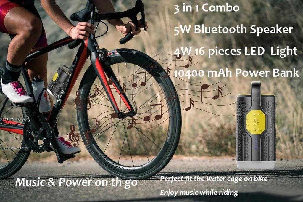 Camping Lantern Outdoor Lighting 10400 mAh Power Bank Bluetooth Speaker Yellow