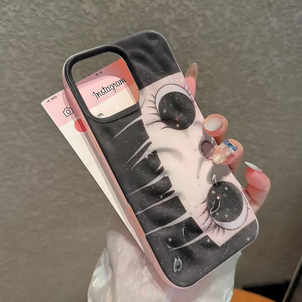 Premium Deluxe Anti-fingerprint big eyes Phone Case For iPhone Pro Max 16 12 Air 14 Plus 11 17 13 15 Funda