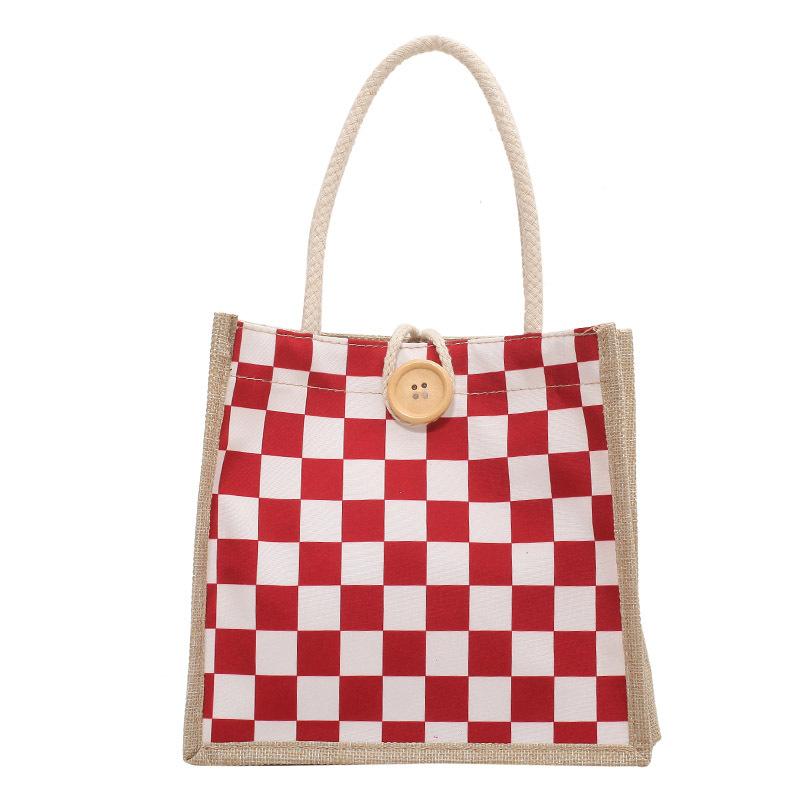 Summer Small Fresh Linen Handheld Bento Bag Female Versatile Hand Carry Linen Bag