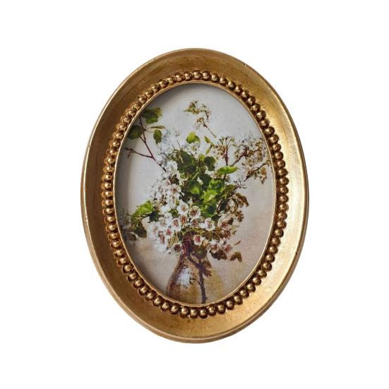 Vintage Framed Wall Art Retro Flowers Painting Picture Frame