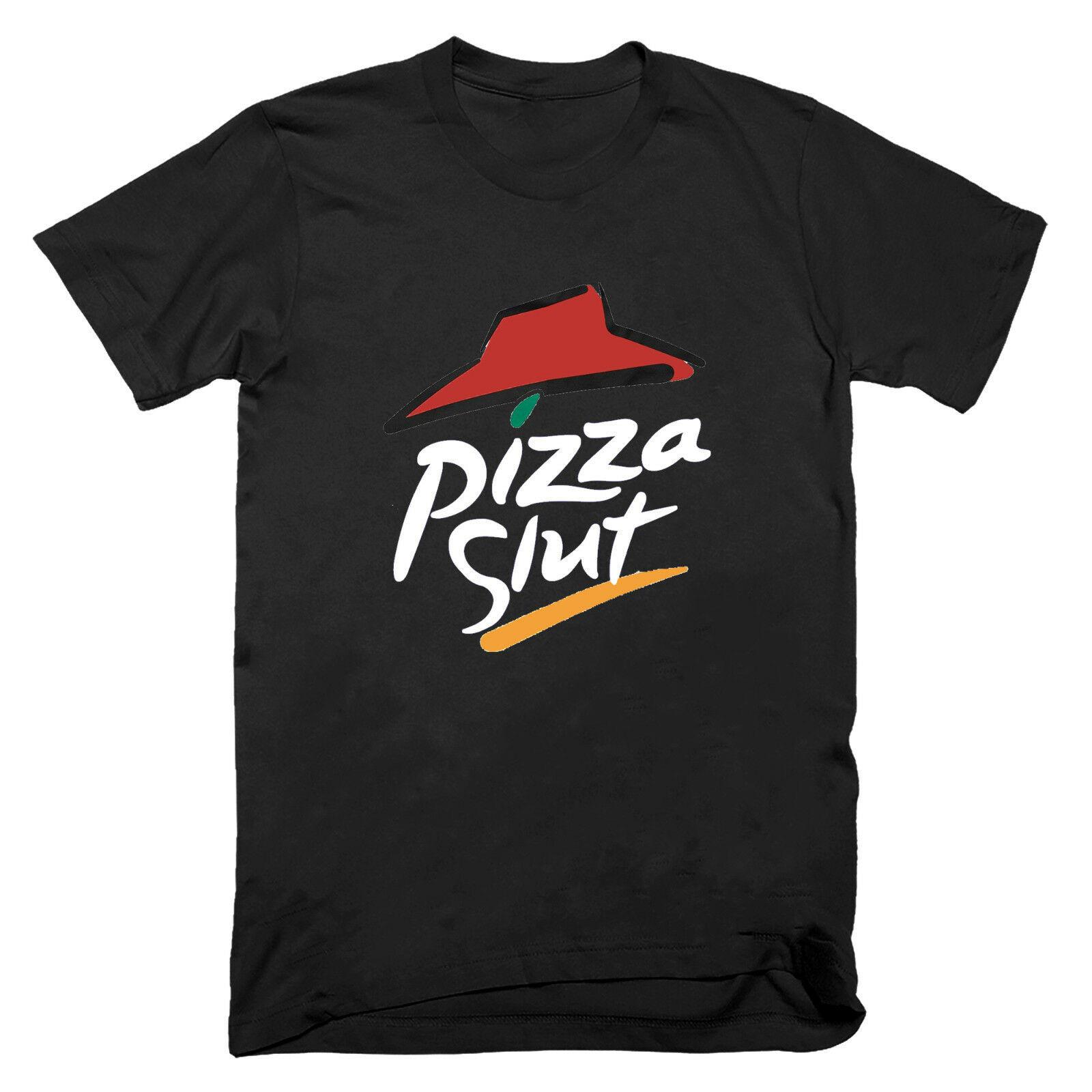 NEW PIZZA SLUT 100% Cotton T-shirt Mens Tees Top top Funny Rude Parody Fat Sarcastic Joke Novelty Gift S