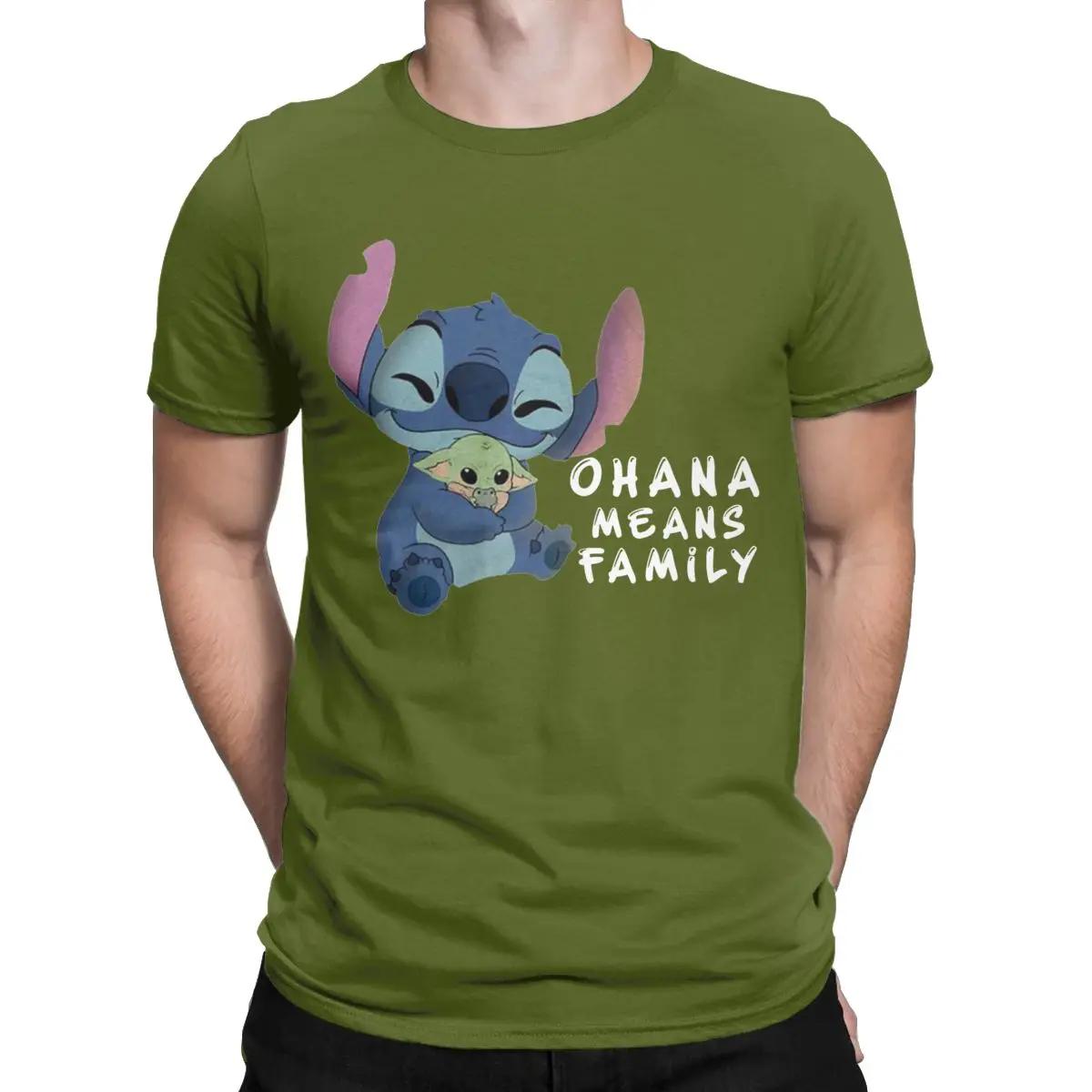 Vīriešu Stitch Ohana Nozīmē Ģimene T-krekls