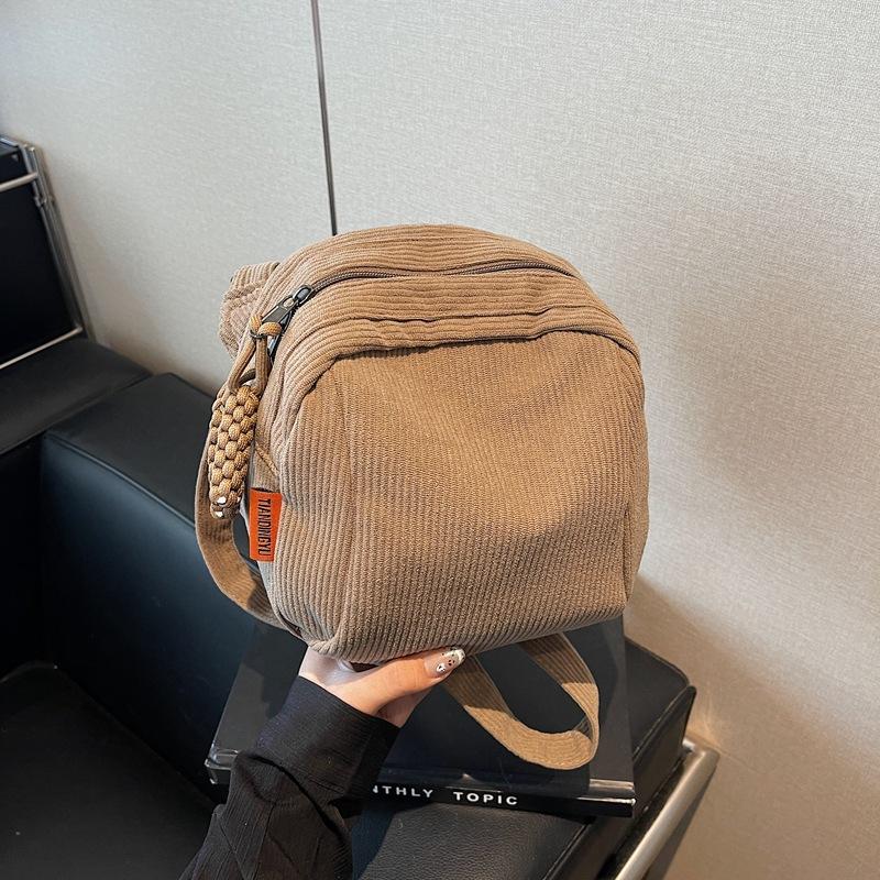 Large capacity corduroy shell bag fashionable thickened shoulder bag women's bag casual versatile messenger bag