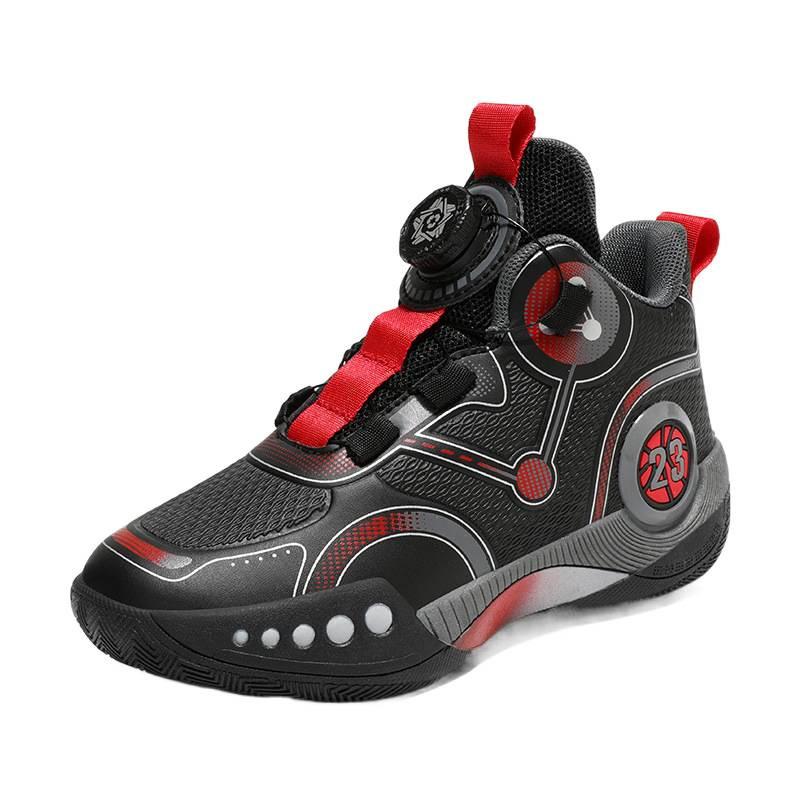 Children's Basketball Shoes Friction Sound Boys Actual Combat 24 Years of Spring and Autumn Students Middle and Older Children Mesh Leather Sports S