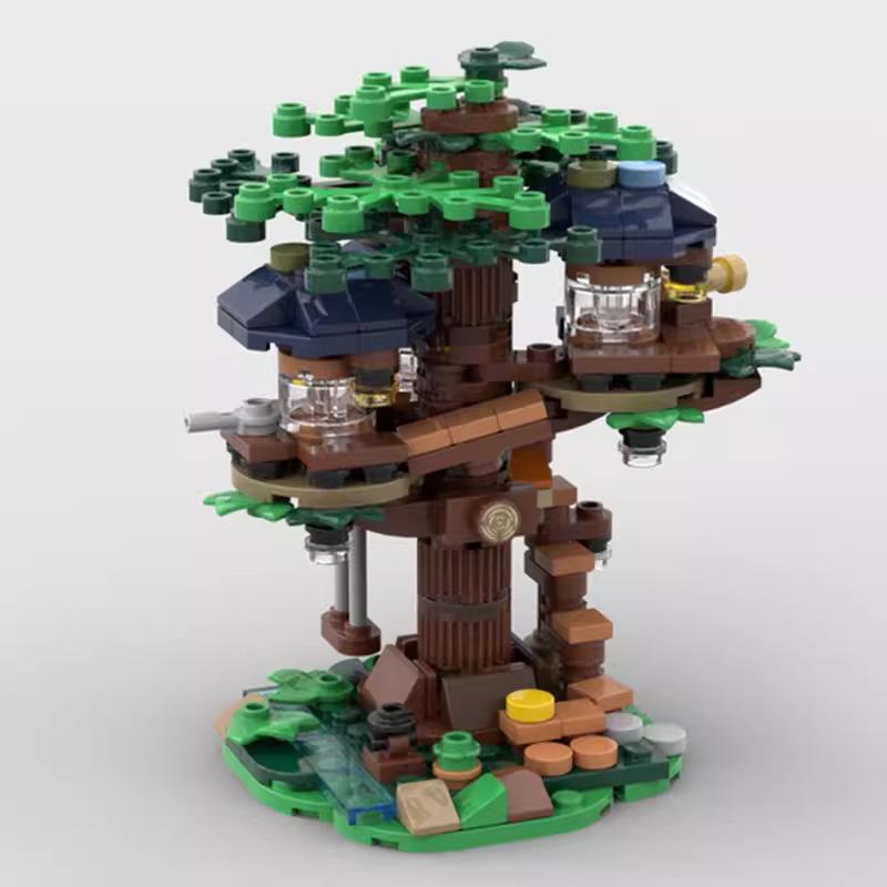 Compatible Building Blocks MOC-126557 Mini Tree House Classic Winter Kids Assembly Toy Construction Gift
