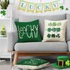Double-Sided Printed Pillowcase Living Room Sofa Chair Decor Buffalo Plaid Lucky Clover Hat St Patricks Day Throw Pillow Covers