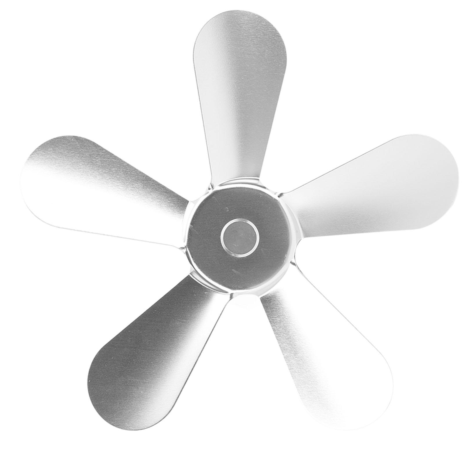 5 Blades Stove Fan Blade Aluminium Alloy Heat Powered Stove Fan Blades Replacement for Fireplace Fan