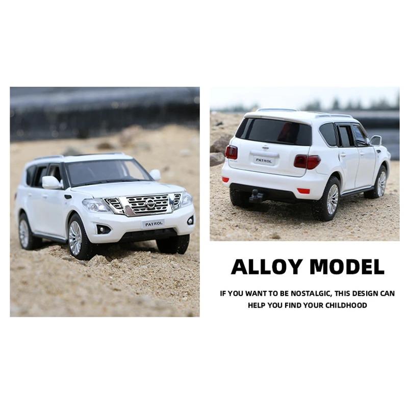 1/32 Nissan Patrol SUV Alloy Car Model Diecasts Metal Toy Vehicles Car Model Collection Simulation Sound and Light Kids Toy Gift