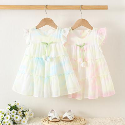 Girls' Flowing-sleeve Net-silk Dress - Summer Children's Princess Dress