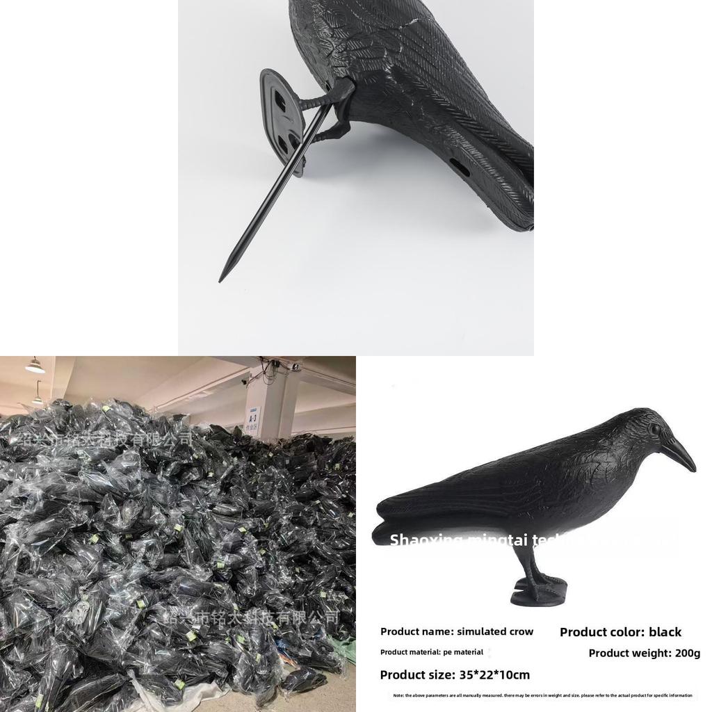 Fake Crow Decoy Bird Repellent Scare Birds Away For House Patio Porch Balcony Roof Pool Garden Decor