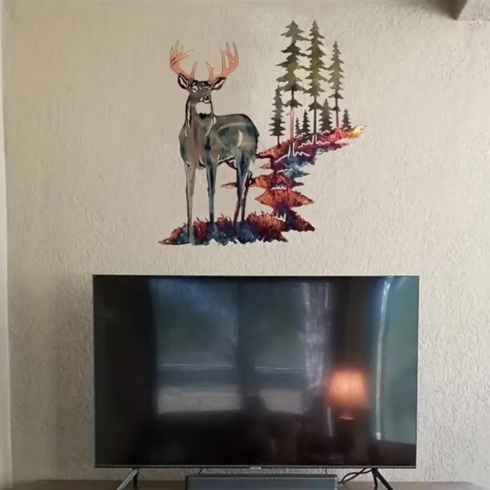 Metal Iron Art White Tail Deer Home Wall Decoration Hanging Craft
