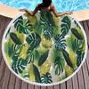 Foglie di Palma Tropicale Telo da Spiaggia Rotondo Morbida Microfibra Cerchio Coperta da Spiaggia Leggera Rotonda Foglie di Piante Verdi Asciugamano da Bagno