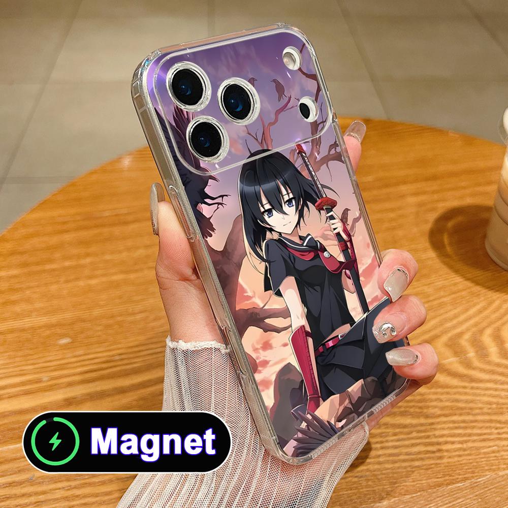 Akame Kurome Clear TPU Magsafe Mobile Phone Case for iPhone 17 16 15 14 13 12 11 Air Pro Max Plus Mini Colorful Cover