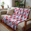 Blue Rose Watercolor Cartoon Anime Print Flannel Blanket Soft Warm Throw for Kids Bedroom Sofa Christmas Office Car