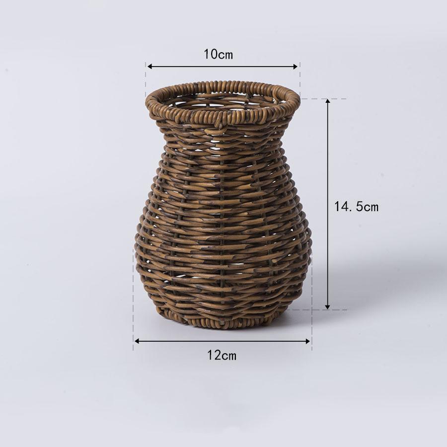 

Плетеная ваза ручной работы, имитация ротанга, для цветов, растений, горшечных цветов, корзина для букета, свадебное украшение для дома, офиса, стола