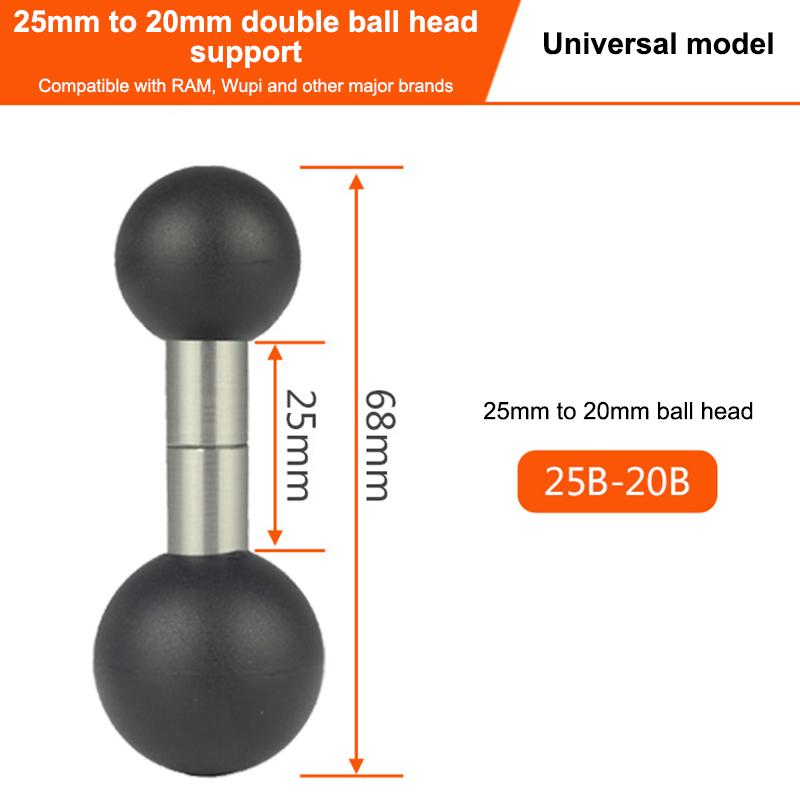 

1 шт. 1 дюйм на 25/17/20 мм Композитный удлинительный шар Адаптер с двойным шаровым креплением для креплений RAM Двухгнездовые аксессуары