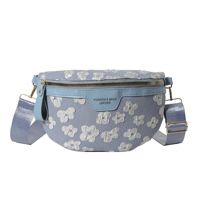 

Soft Fabric Floral Shoulder Bag For Fresh And Sweet Summer Outings And Errands синій