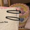 Korean Style Blue Plaid Heart Oval Hair Clip for Bangs