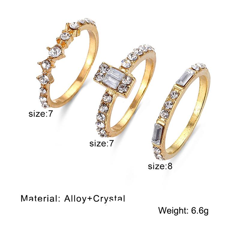 Set Ring Elegantes Schmuckstück Damenmode Silber Retro Übertrieben Kombinierter Ring