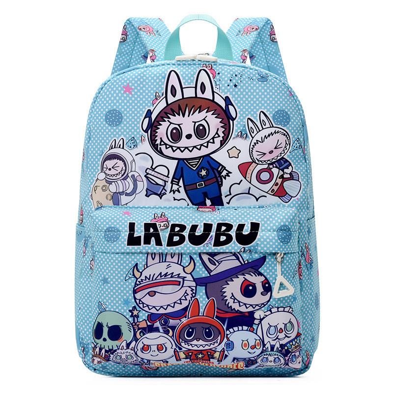 Adorable Cartoon Kids Backpack Labubu Trendy Nylon Preschool Bag For Boys Girls