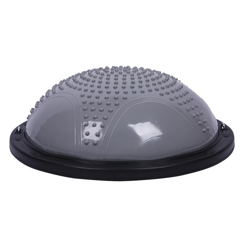Yoga Semi-Circular Balance Ball: Thickened, Explosion-Proof Pilates Fitness Ball with Striped Wave Design.