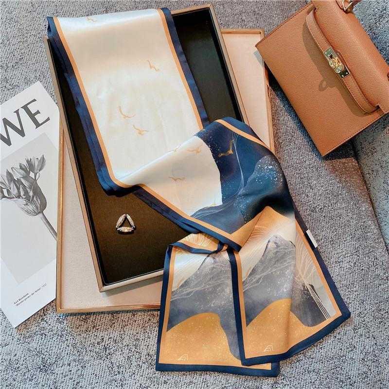 Print Skinny Satin Silk Scarf for Women 15*145cm Hair Bands Neck Tie Belt Headband Lady Wraps Foulard Headkerchief Bandana