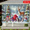 2D Flat Banners 1 Piece Animal Christmas Scene Polyester Polyester Party Background Cloth