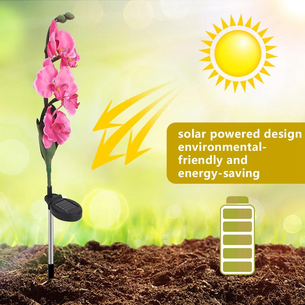 Waterproof Solar Moth Orchid Light Activated Yard LED Lamp Garden Pathway Lawn Light