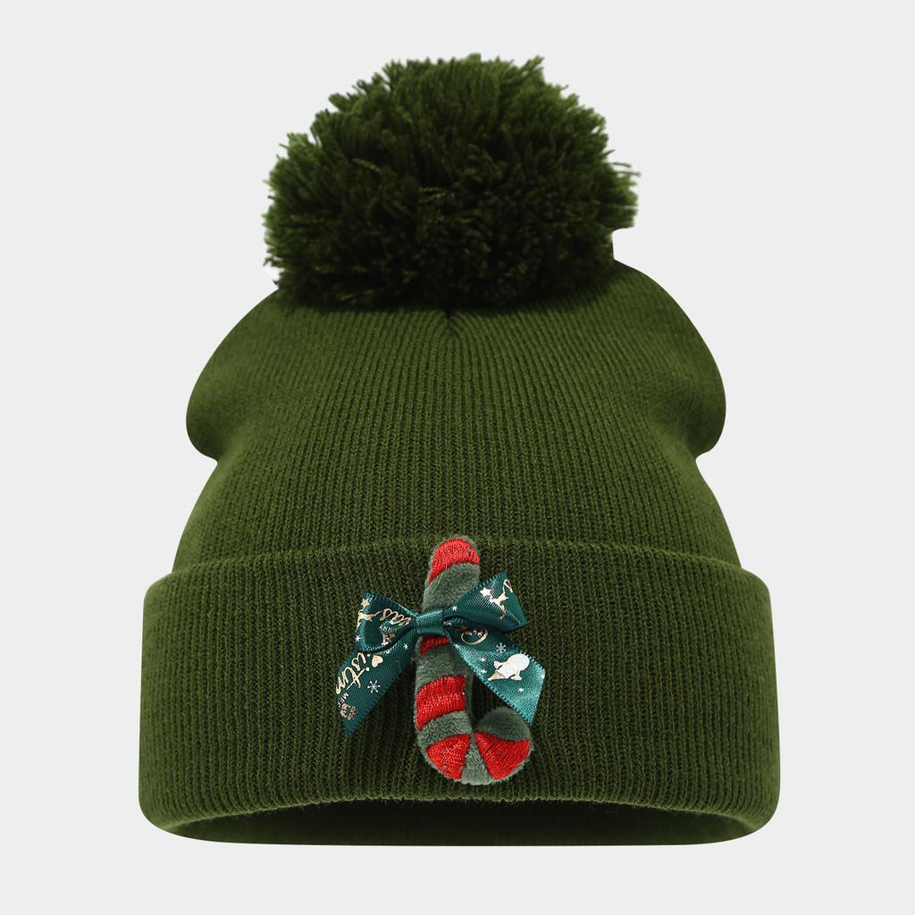 Christmas Elements Warm Beanie Autumn and Winter Santa Claus Knitted Hat Outdoor Hairball Warm Hat