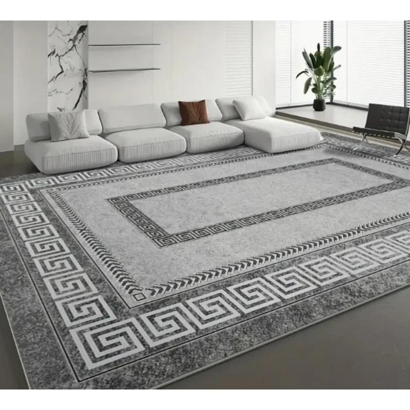 Alfombra de Chenilla de Lujo Alfombra Persa Floral Bohemia Lavable a Máquina para Sala de Estar Dormitorio Entrada Gris Negro Alfombras de Piso Boho