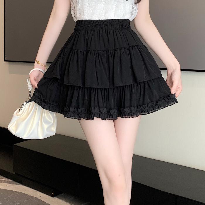 Women's High Waist White Pleated Ballet Skirt with Slimming Design - Sweet Summer Bud Shorts Style