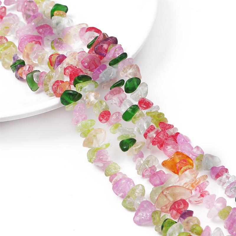 

200 шт. хрустальные стеклянные бусины нерегулярные прозрачные цветные бусины из щебня для самостоятельного изготовления ожерелья, браслета и ювелирных изделий разноцветный