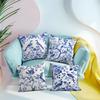 Chinese Style Pattern Throw Pillow Cases Flowers And Birds Painting Soft Cushion Cover For Home Decor Easy To Clean 17.7*17.7in
