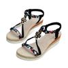 Large Size Wedge Heel Sandals Women's 2025 Summer New Bohemian Style Platform Elastic Casual Sandals Women