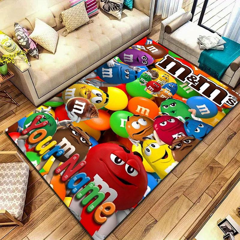 M&M's Custom Name Carpet Rug for Living Room Bedroom Home Sofa Decoration,Kids Play Non-slip Floor Mat